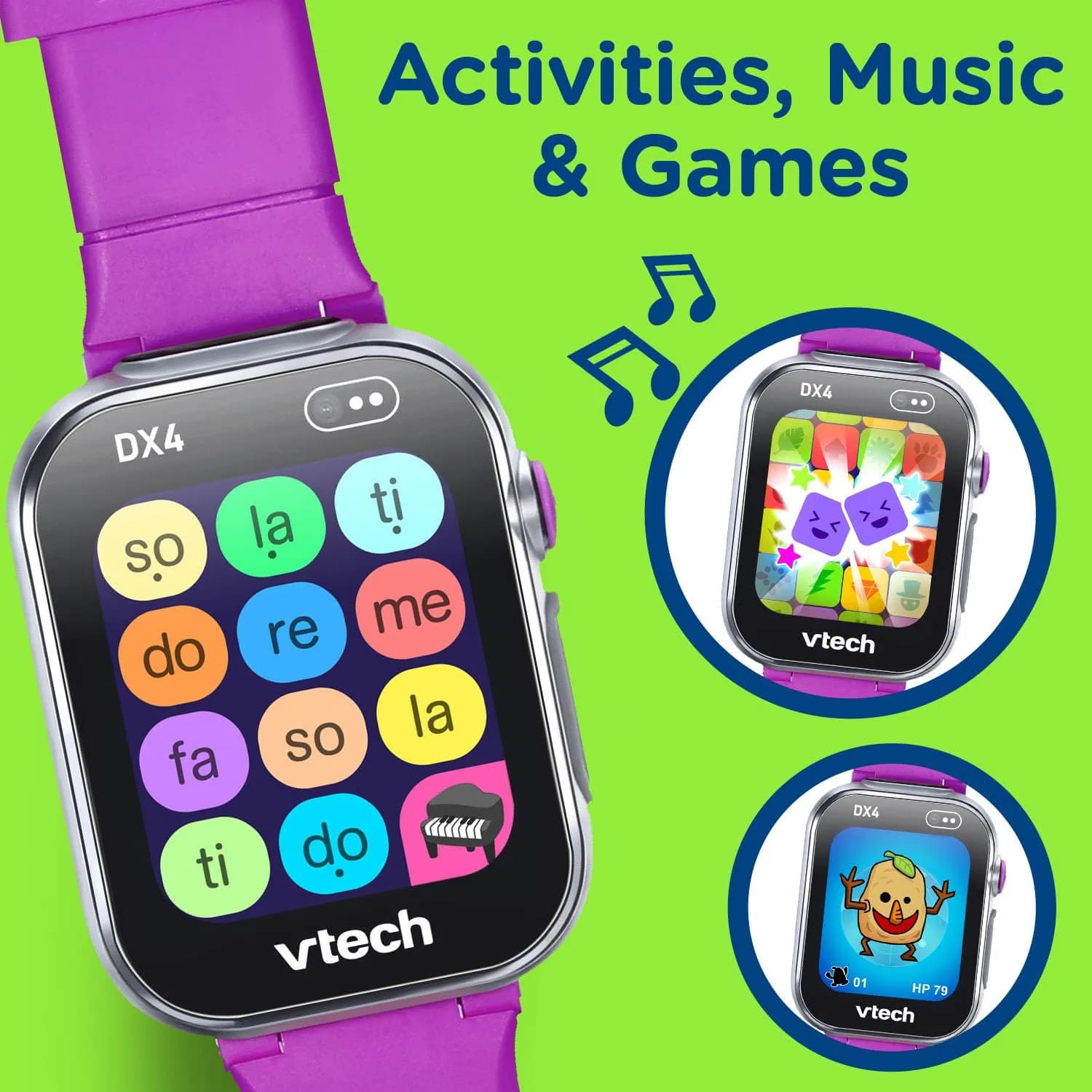 VTech KidiZoom Smartwatch DX4 Purple 22.5cm (8.9") | Splash-Proof Metal Body with Dual Cameras - view 4