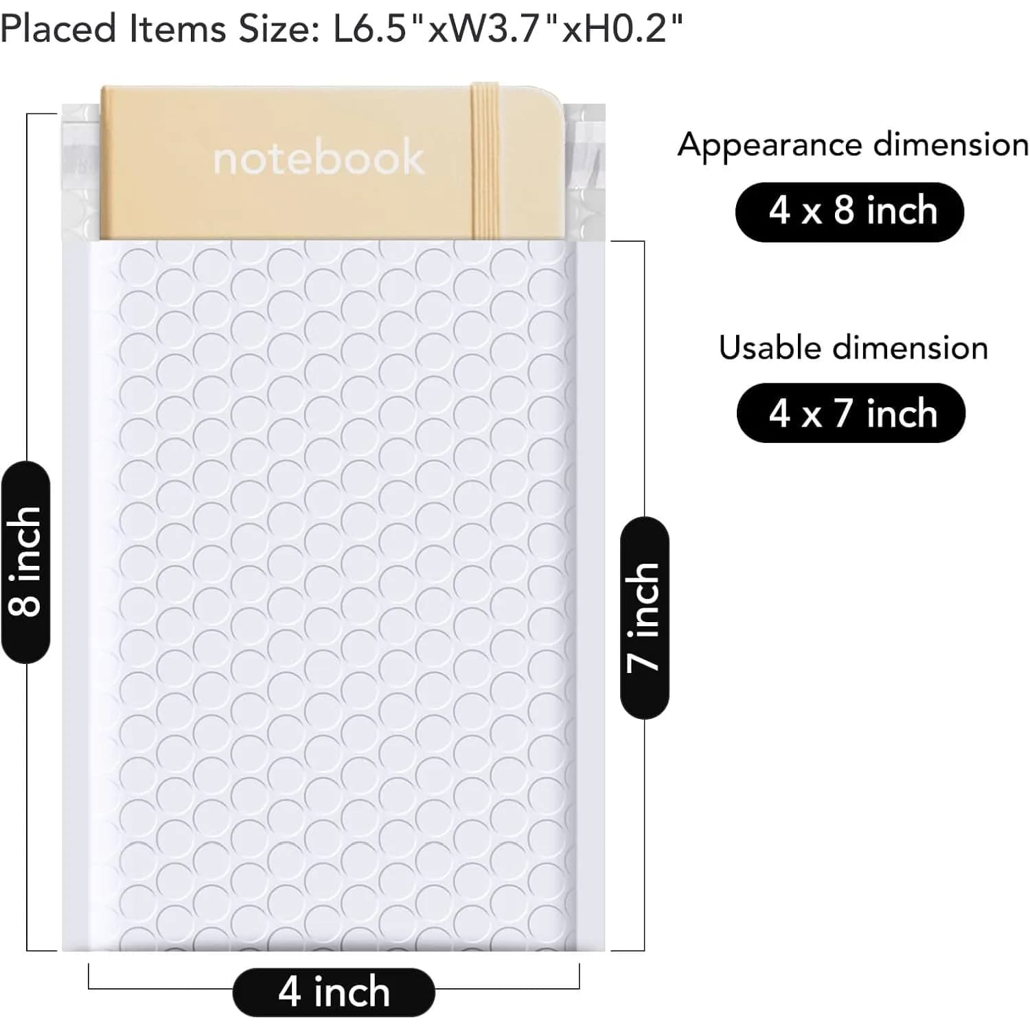 Fuxury White Bubble Mailers 4x8 Inch (4000 Pack) | Waterproof Padded Envelopes for Small Business - view 2