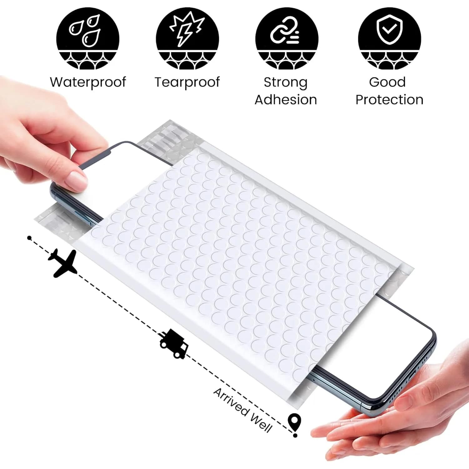 Fuxury White Bubble Mailers 4x8 Inch (4000 Pack) | Waterproof Padded Envelopes for Small Business - view 6