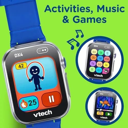 VTech KidiZoom Smartwatch DX4 Blue 22.6cm (8.9" x 0.6" x 1.7") | Dual Cameras, AR Games, Time Practice thumbnail 4