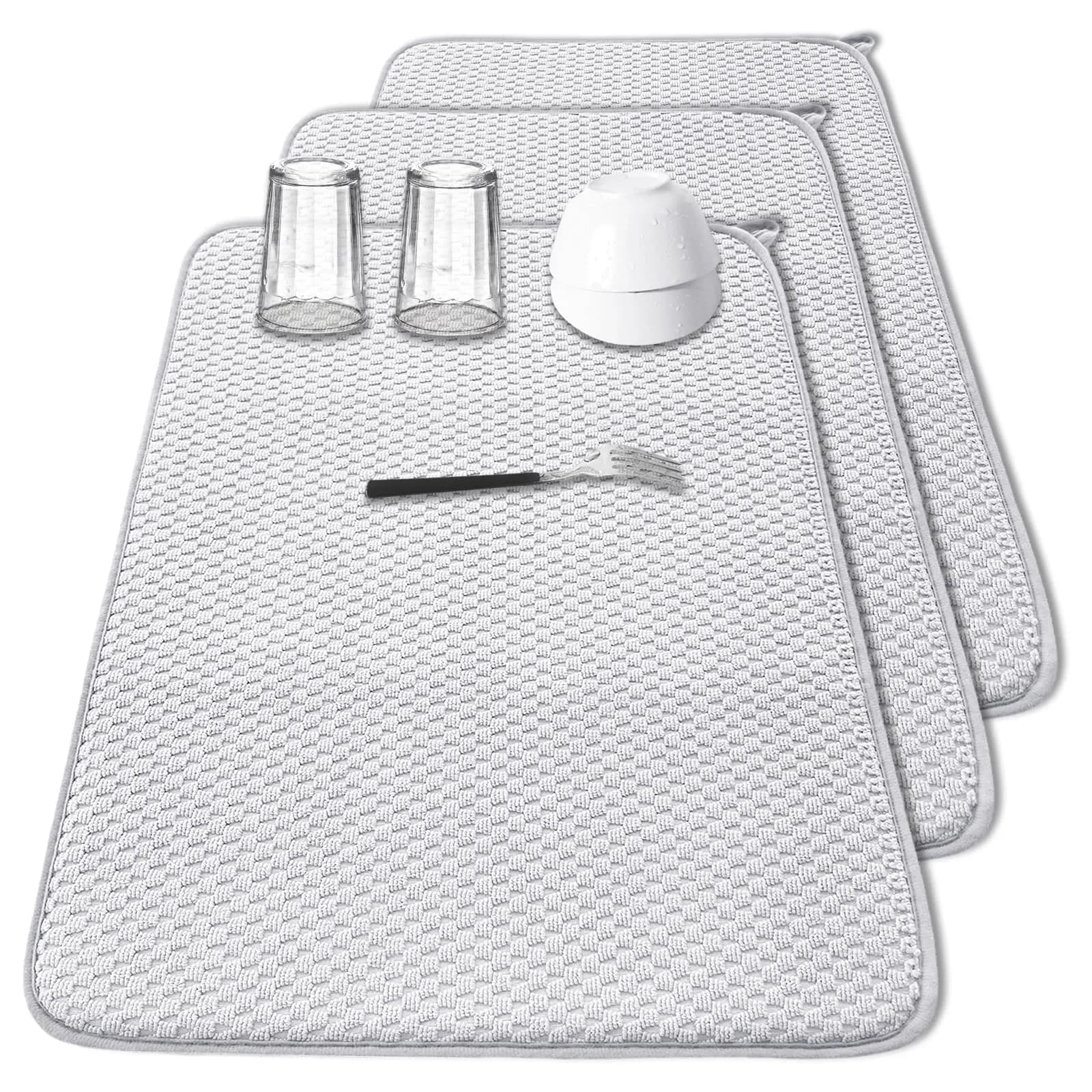 Meirrnyyu Dish Drying Mat 24×17" | Absorbent Microfiber Kitchen Pad for India