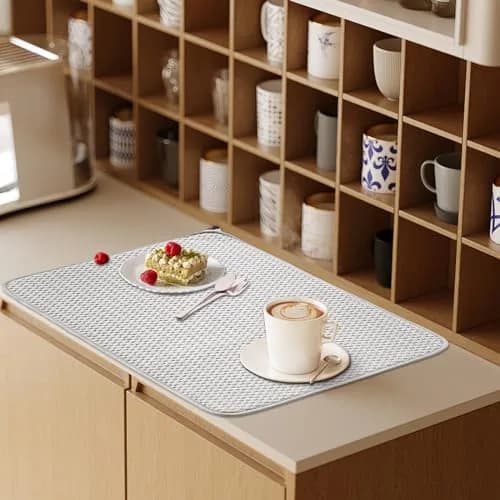 Meirrnyyu Dish Drying Mat 24×17" | Absorbent Microfiber Kitchen Pad for India thumbnail 6