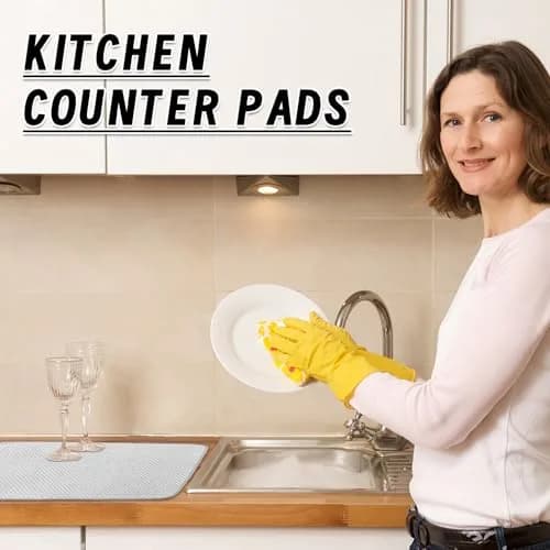 Meirrnyyu Dish Drying Mat 24×17" | Absorbent Microfiber Kitchen Pad for India thumbnail 7