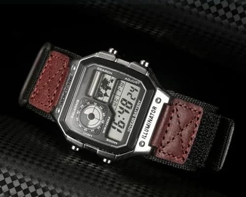 hemsut h 18mm Military Nylon Watch Band for Casio AE-1200, DW-5600, F-91W, A168W | Adjustable Hook & Loop Closure thumbnail 8