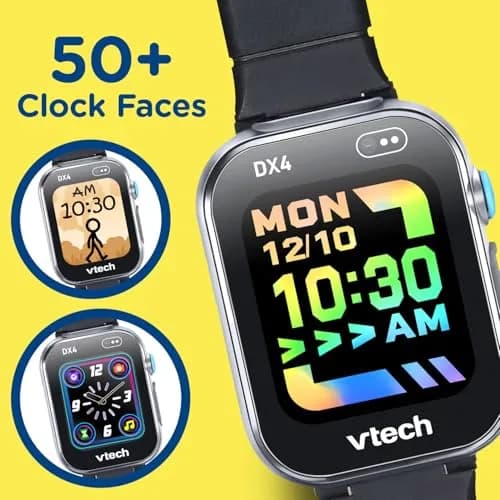 VTech KidiZoom Smartwatch DX4 Black 21.8 cm (8.6 inches) | Splash-Proof Metal Body with Dual Cameras thumbnail 3