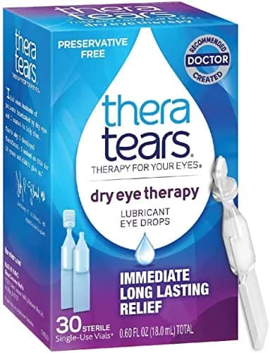 TheraTears Dry Eye Therapy Lubricating Eye Drops 30 Single-Use Vials | Preservative Free Relief for Sensitive Eyes thumbnail 2