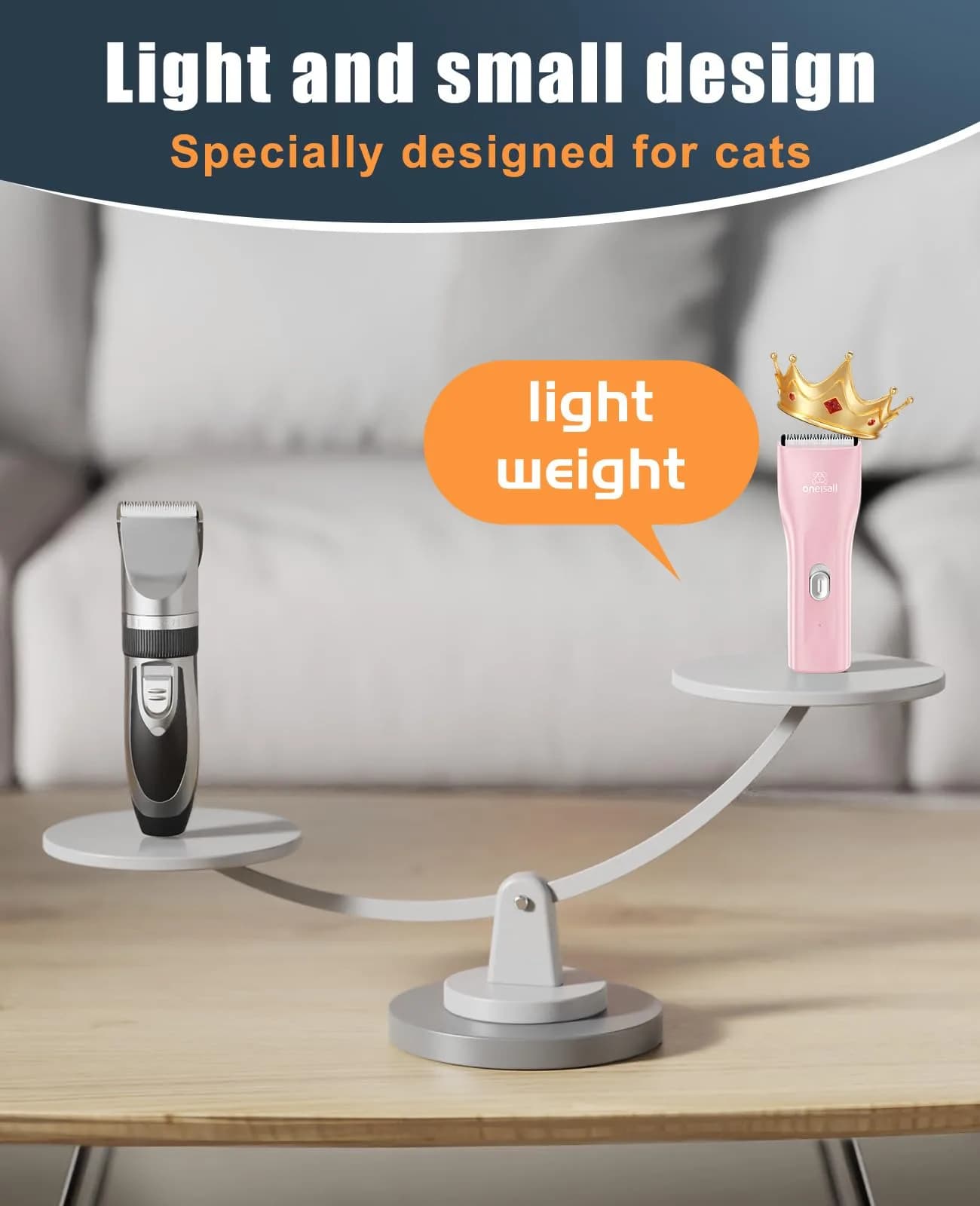oneisall Pet Clippers for Matted Cat Hair, Quiet Pet Shaver with Storage Bag | 50dB Low Noise, IPX7 Waterproof, USB Rechargeable - view 7
