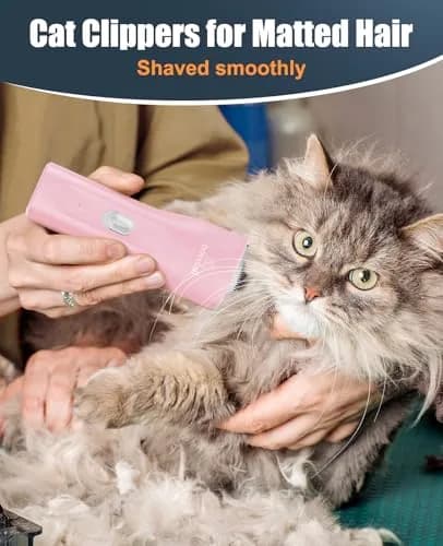 oneisall Pet Clippers for Matted Cat Hair, Quiet Pet Shaver with Storage Bag | 50dB Low Noise, IPX7 Waterproof, USB Rechargeable thumbnail 2