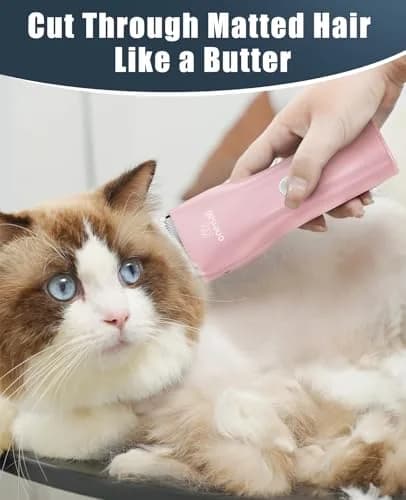 oneisall Pet Clippers for Matted Cat Hair, Quiet Pet Shaver with Storage Bag | 50dB Low Noise, IPX7 Waterproof, USB Rechargeable thumbnail 3