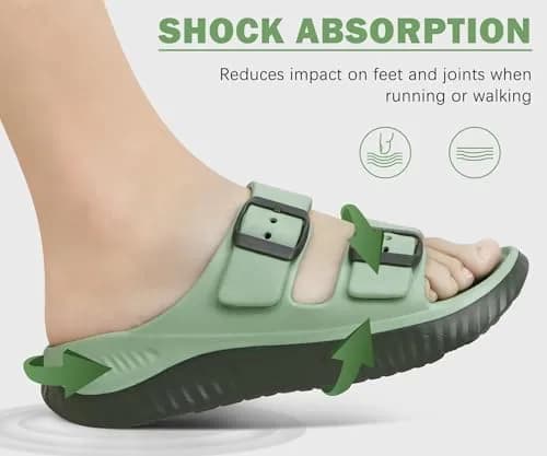 KuaiLu Womens Recovery Sandals with Comfortable Arch Support Green Size 8 thumbnail 8