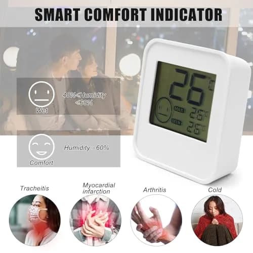 JLENOVEG Digital Indoor Hygrometer & Thermometer Large LCD Display | Humidity & Temp Monitor with Stand & Wall Mount thumbnail 3