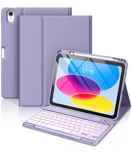 Hamile for iPad A16 11th & 10th Gen Keyboard Case with Backlit - Wireless thumbnail 1