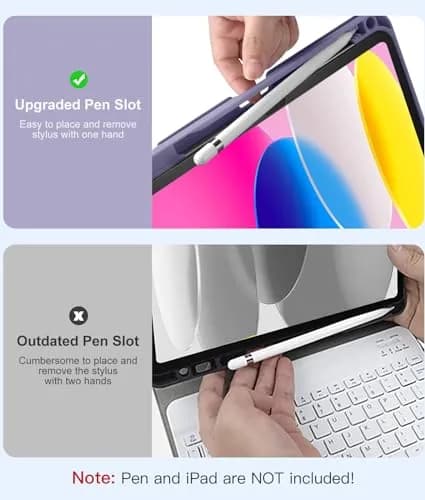 Hamile for iPad A16 11th & 10th Gen Keyboard Case with Backlit - Wireless thumbnail 6