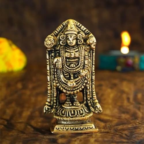 Ekhasa Panchmukhi Hanuman Statue 10 cm (3.93 in) Brass | Vastu Protection Door Entrance Figurine thumbnail 1