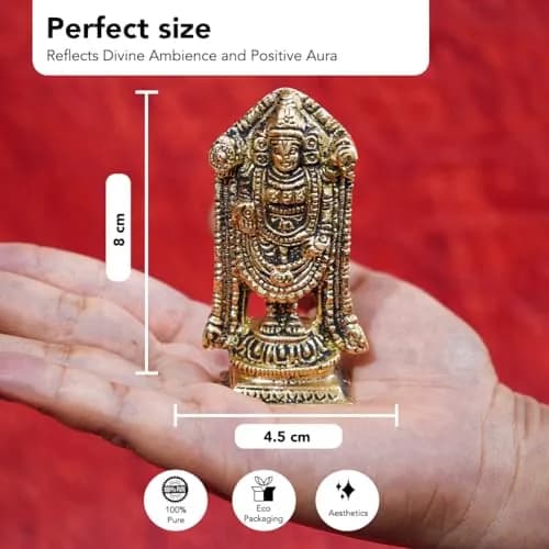 Ekhasa Panchmukhi Hanuman Statue 10 cm (3.93 in) Brass | Vastu Protection Door Entrance Figurine thumbnail 2