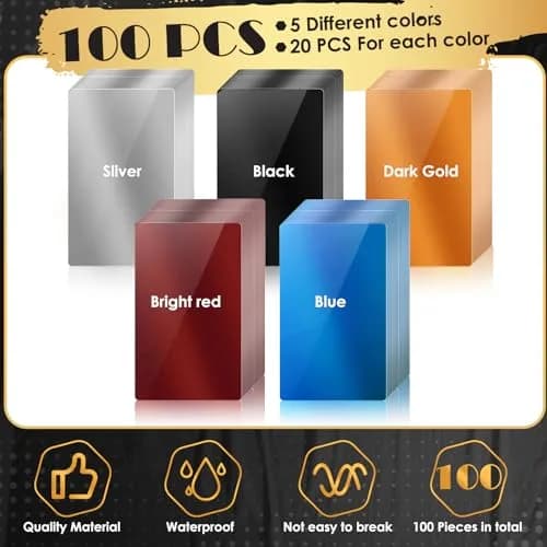 weparmeety Metal Business Cards 86 x 54 mm | Aluminum Laser Engraving Blanks in 5 Colors thumbnail 3