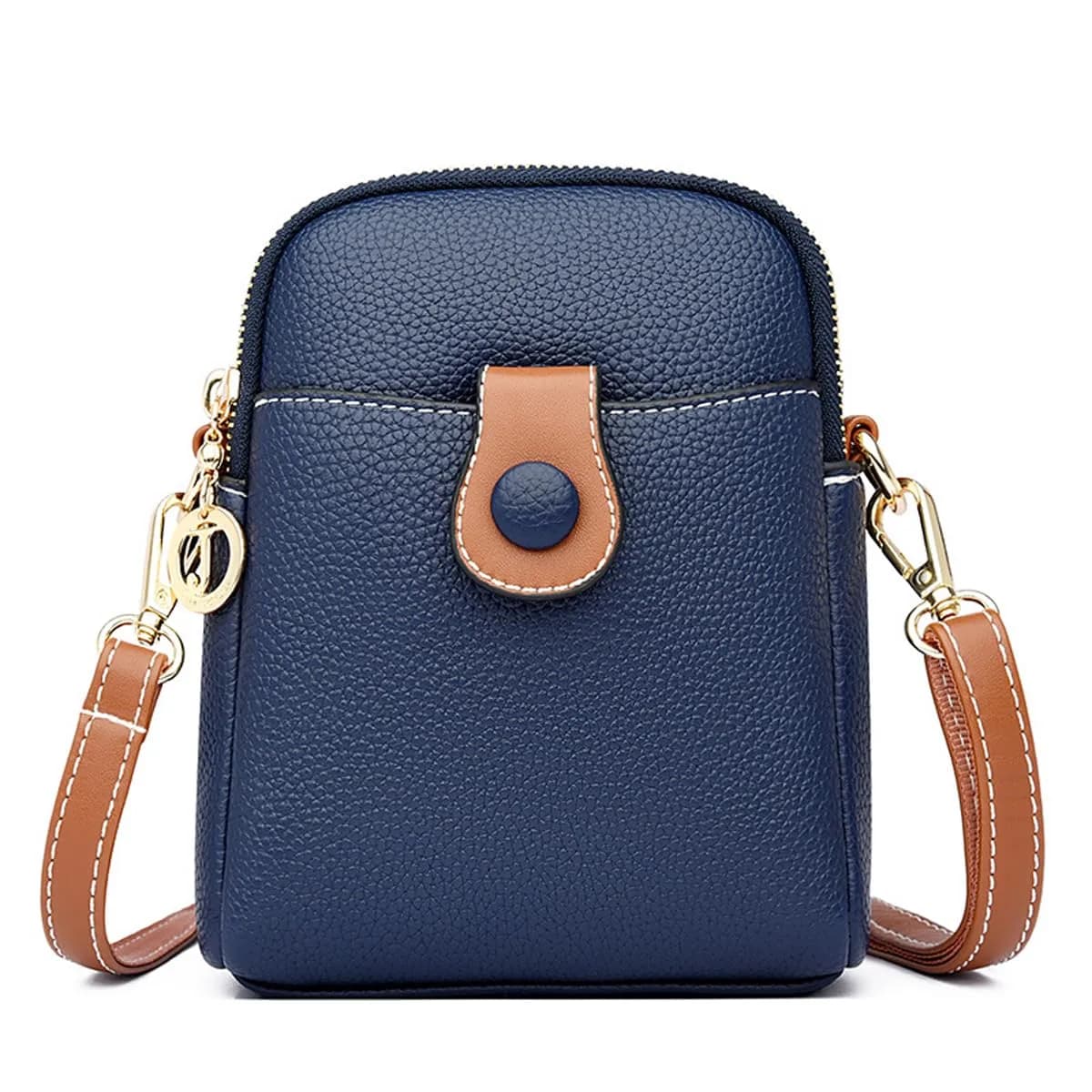Hiflyer Small Crossbody Bag Dark Blue | Lightweight PU Leather Phone Purse for Women — Dark Blue