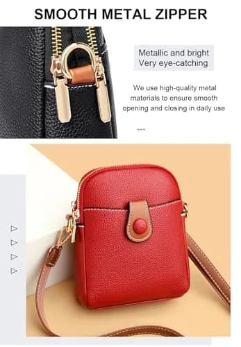Hiflyer Small Crossbody Bag Dark Blue | Lightweight PU Leather Phone Purse for Women thumbnail 5