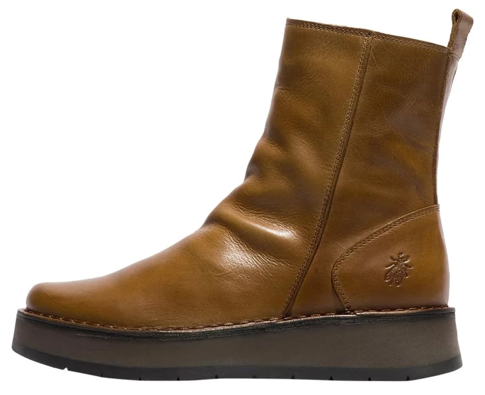 Fly London Damen Reno053fly Stiefelette Black 6/6.5 | Casual Mid-Calf Boot with Rubber Sole — Camel / 7