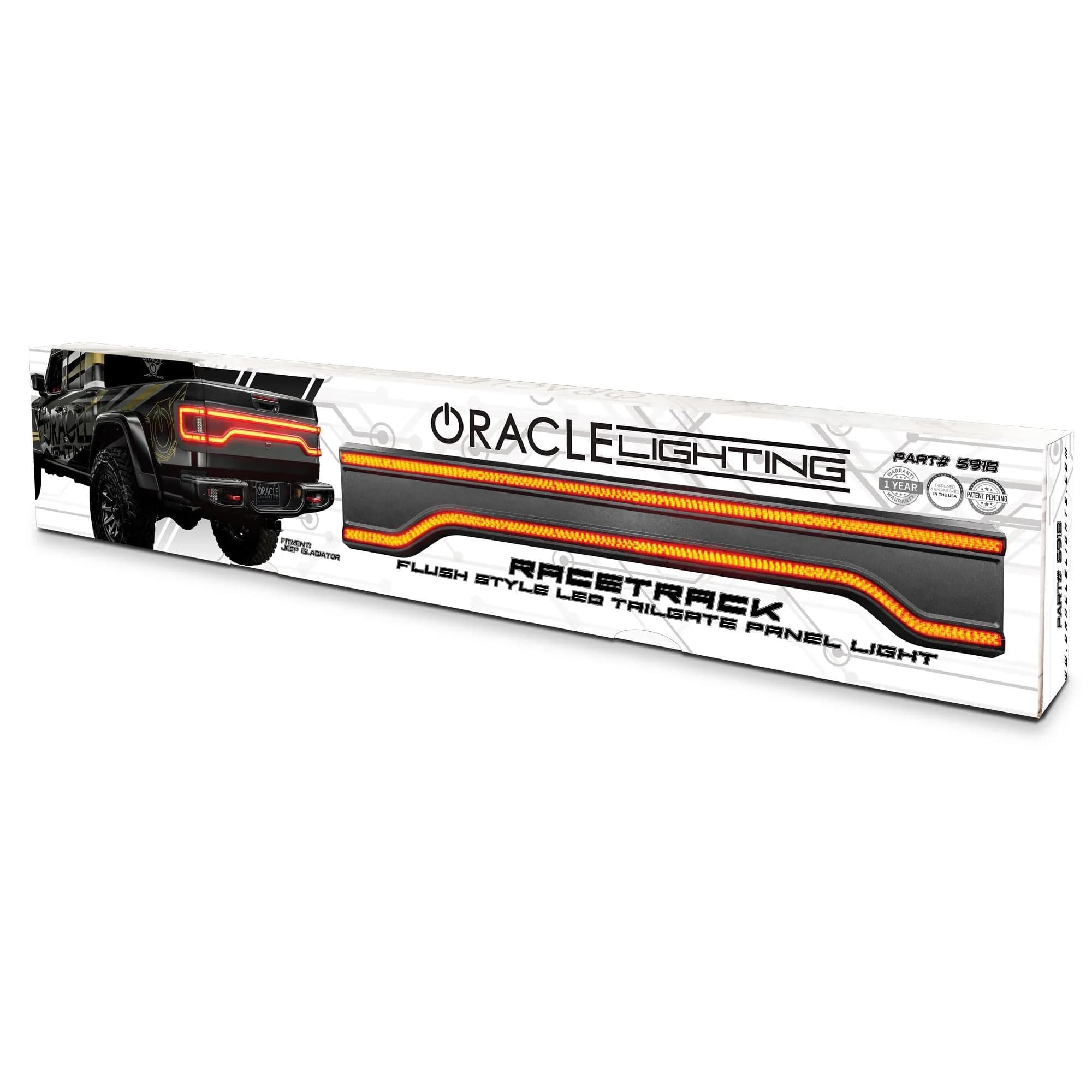 ORACLE Racetrack Flush Style LED Tailgate Panel for Jeep Gladiator 2020-2024 | Unique Racetrack Design & Easy DIY Fit