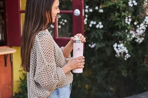 Stanley AeroLight Transit Bottle 20 oz (590ml) | Locking Leak-Resistant Lid | Lightweight Insulated Stainless Steel Travel Mug | Ash thumbnail 2
