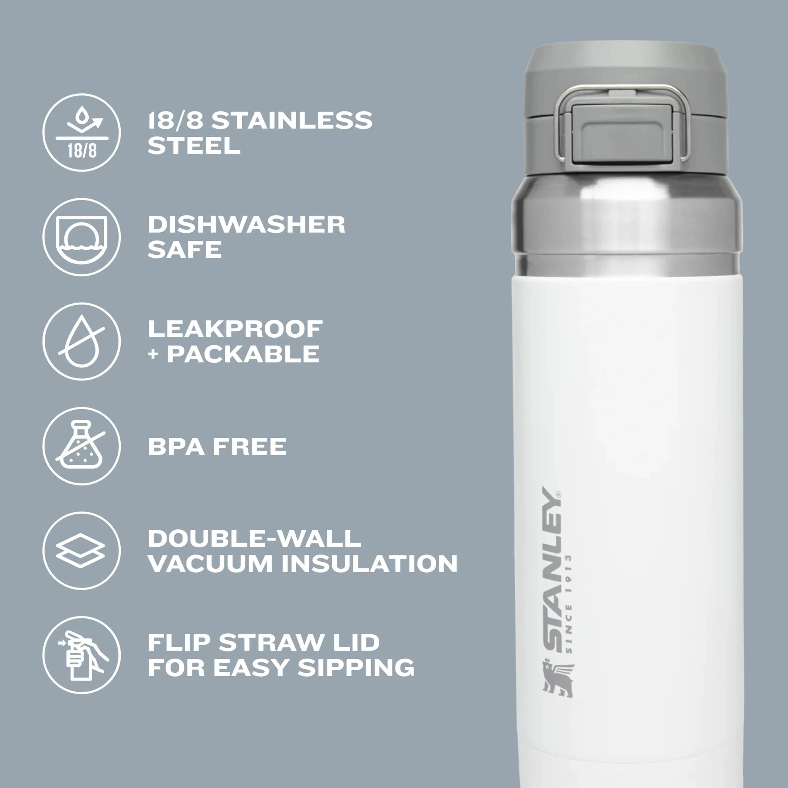 STANLEY Quick Flip GO Bottle 24 oz (710 ml) | Insulated Stainless Steel Water Bottle - view 2