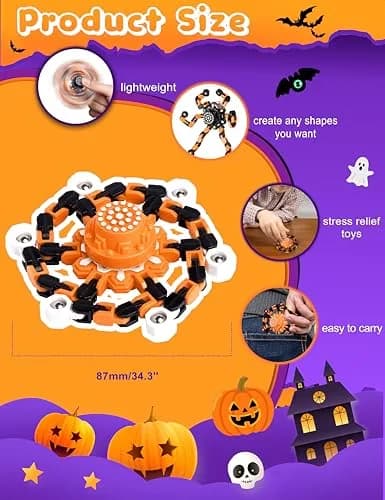 Gokeey Halloween Transformable Fidget Spinner Set 4-Pack | ASTM-Tested for Kids & Adults thumbnail 8