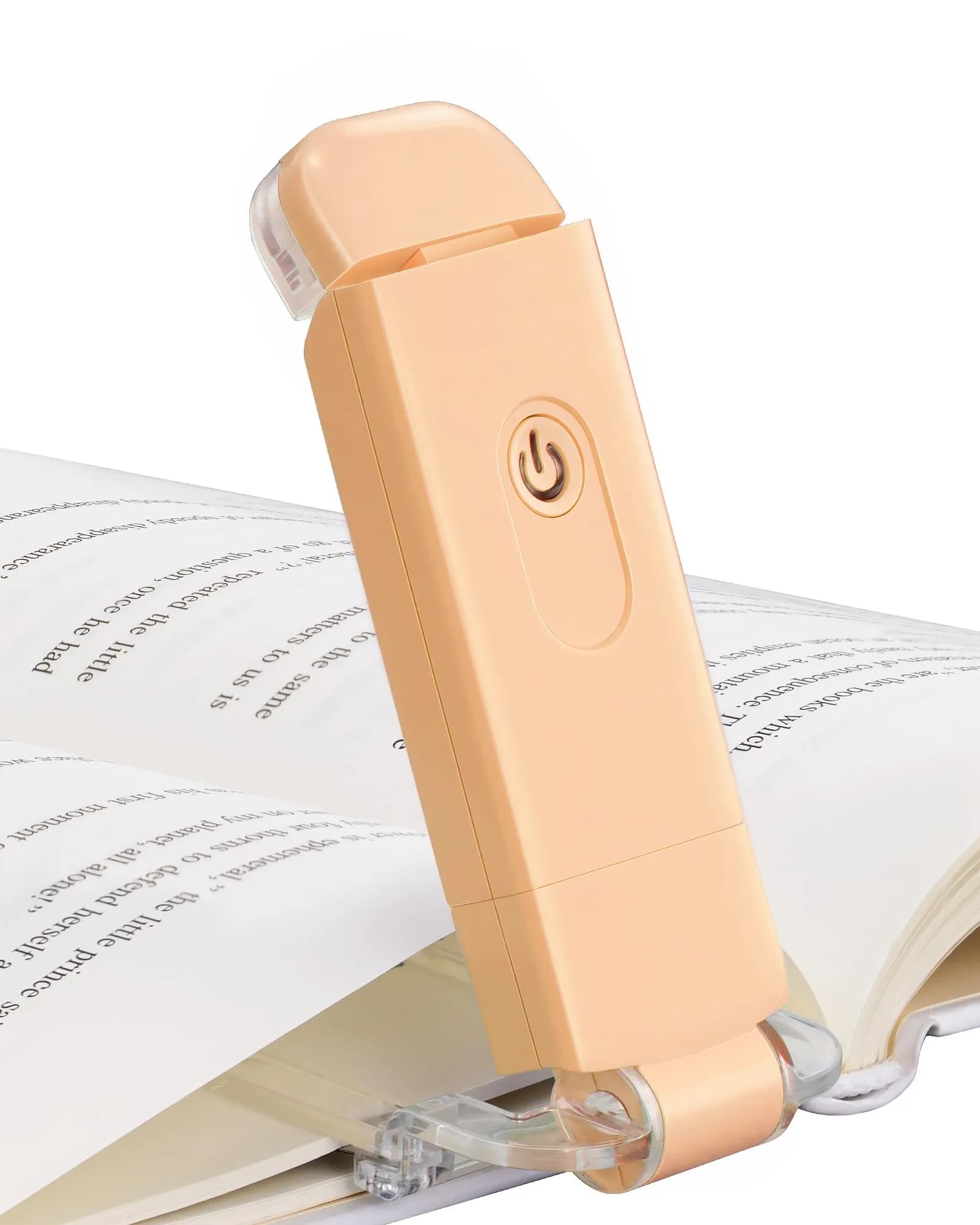 DEWENWILS Peach Fuzz Clip-On Book Reading Light with USB Rechargeable Battery - main product image
