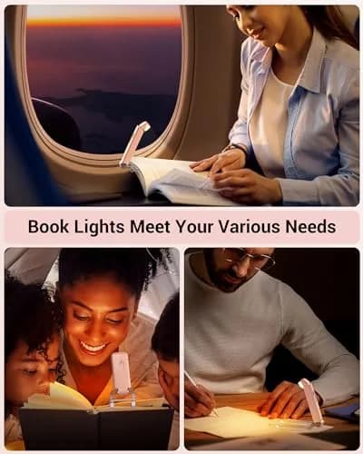 DEWENWILS USB Rechargeable LED Book Light for Reading in Bed | Eye-Care Amber & Warm White, Portable & Flexible (70-120c) thumbnail 7