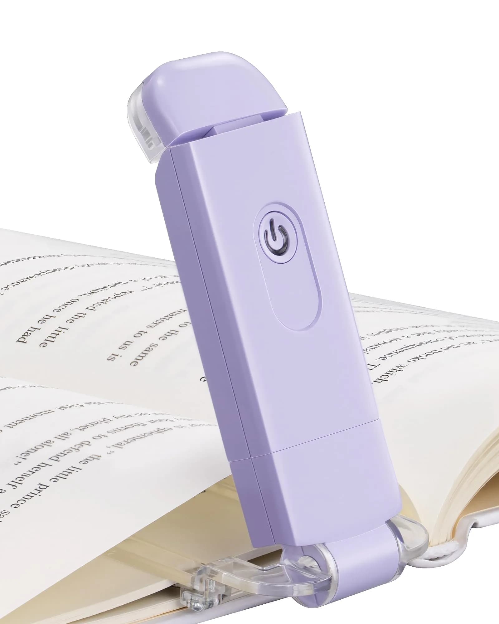DEWENWILS Purple Clip-On Book Reading Light with USB Rechargeable Battery & Adjustable Brightness - main product image