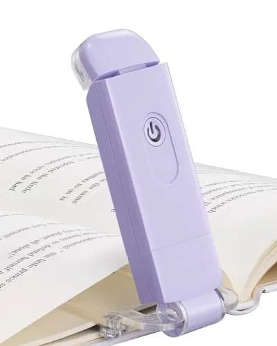 DEWENWILS Purple Clip-On Book Reading Light with USB Rechargeable Battery & Adjustable Brightness thumbnail 1