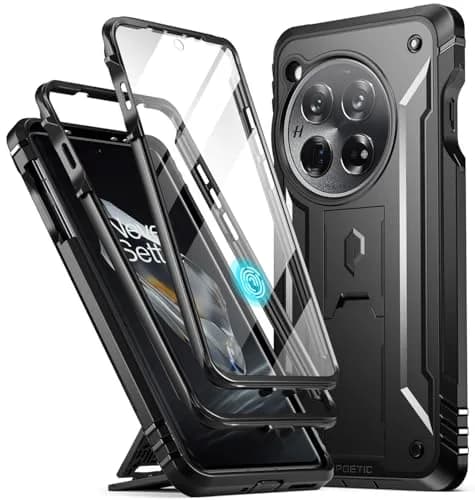 Poetic Revolution Case for OnePlus 12 5G Black | Full Body Rugged Shockproof with Kickstand & Screen Protector thumbnail 1