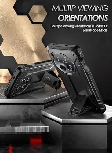 Poetic Revolution Case for OnePlus 12 5G Black | Full Body Rugged Shockproof with Kickstand & Screen Protector thumbnail 4