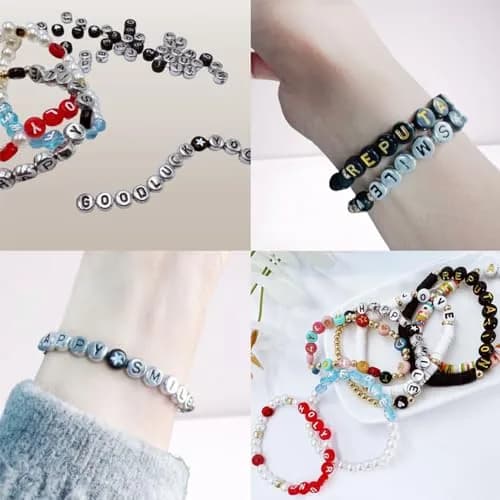 MIIIM Letter Q Alphabet Beads 1200pcs | 12 Styles, 7mm Diameter, Acrylic for Bracelets & Crafts thumbnail 4