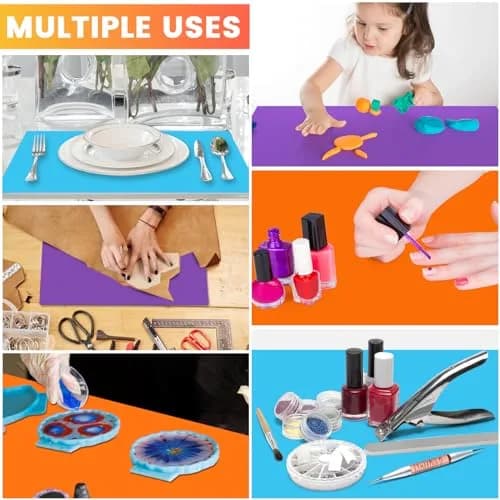 aoulela Silicone Crafting Mats 3 Pack | Nonstick, Heat-Resistant, A3 Size for Jewelry & Resin Crafts thumbnail 6
