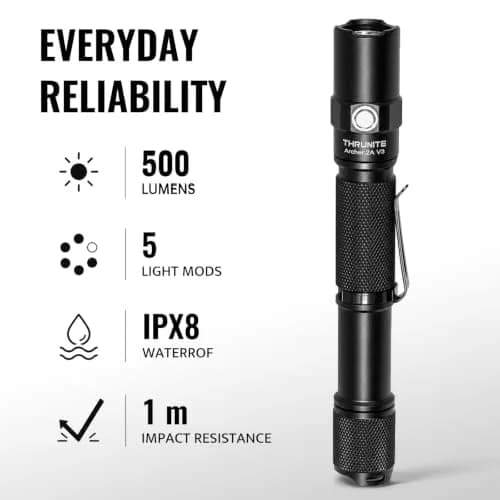 ThruNite 2PCS Archer 2A V3 Cool White LED Flashlight 155mm | 500 Lumens, IPX8 Waterproof, Mini AA, Outdoor thumbnail 4