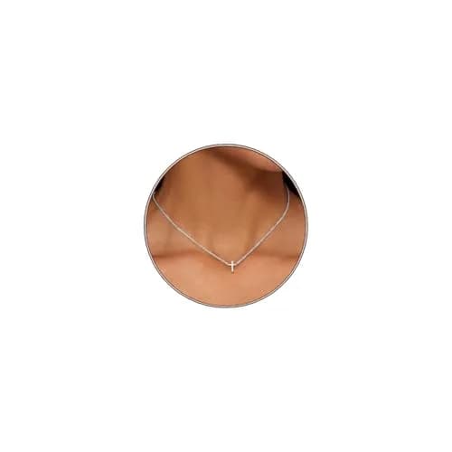 HERIER Cross Necklace for Women 14K Gold Plated | Small Silver Cross Pendant, Trendy & Elegant (70-120 chars) thumbnail 1