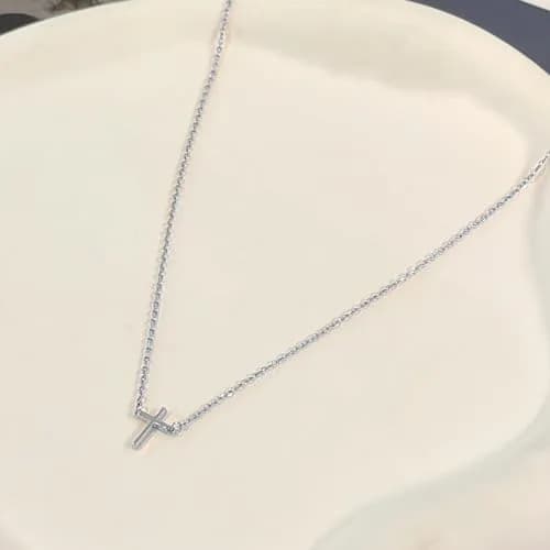 HERIER Cross Necklace for Women 14K Gold Plated | Small Silver Cross Pendant, Trendy & Elegant (70-120 chars) thumbnail 6