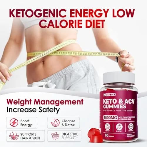 KGGCDD Keto ACV Gummies 1500MG | Apple Cider Vinegar Gummies for Weight Loss, Vegan & Gluten-Free thumbnail 2