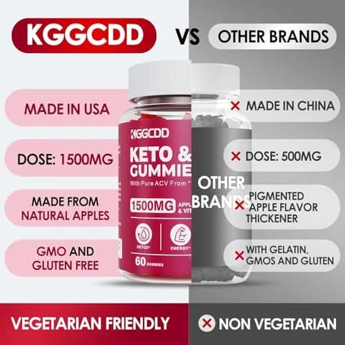 KGGCDD Keto ACV Gummies 1500MG | Apple Cider Vinegar Gummies for Weight Loss, Vegan & Gluten-Free thumbnail 4