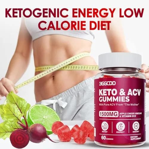 KGGCDD Apple Cider Vinegar Gummies 1500MG | Keto ACV Gummies, Vegan, Non-GMO (60 Count, 2 Pack) thumbnail 7