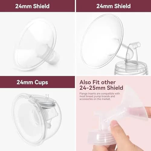 TOVVILD 20mm Flange Inserts for 24mm Flanges, 4 Pack | BPA-Free Silicone for Comfortable Pumping thumbnail 3