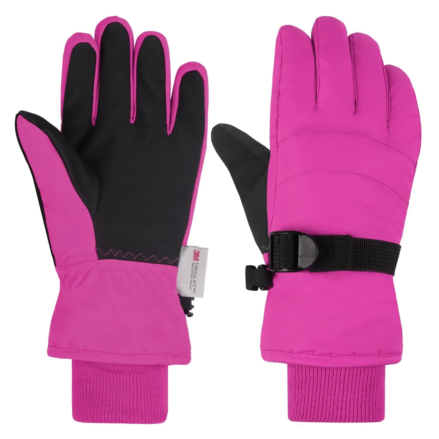 AMYIPO Kids Winter Snow Ski Gloves B - Rose | Water Resistant & Windproof (6-8 Years) - main product image