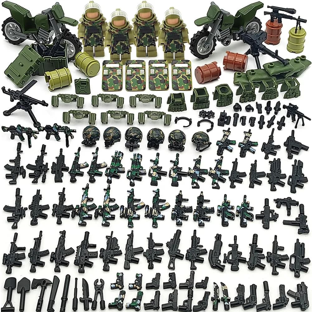 CONVENTEJOY Military Weapon Guns Accessories for Minifigure Block Toys 260pcs | ASTM-Tested ABS Plastic Building Block Toy