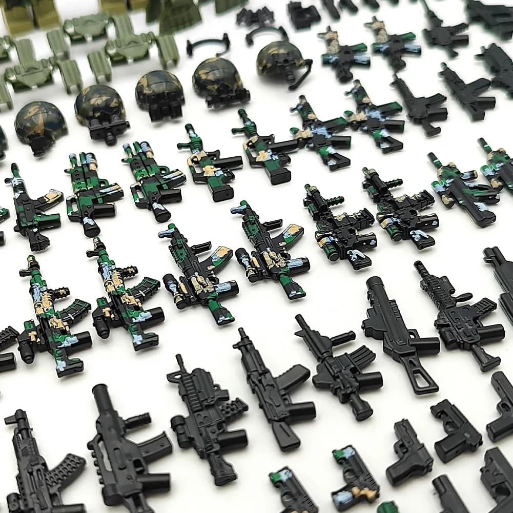 CONVENTEJOY Military Weapon Guns Accessories for Minifigure Block Toys 260pcs | ASTM-Tested ABS Plastic Building Block Toy - view 7