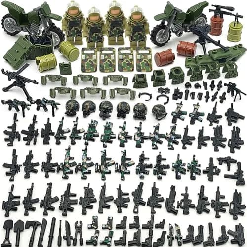CONVENTEJOY Military Weapon Guns Accessories for Minifigure Block Toys 260pcs | ASTM-Tested ABS Plastic Building Block Toy thumbnail 1