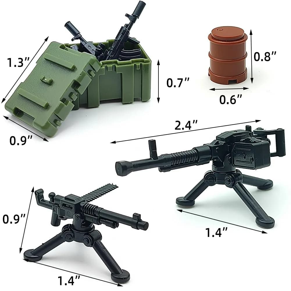 CONVENTEJOY Military Weapon Guns Accessories for Minifigure Block Toys 260pcs | ASTM-Tested ABS Plastic Building Block Toy - view 2