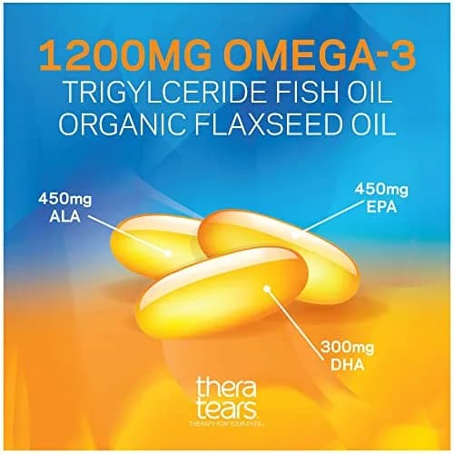 TheraTears Omega-3 Supplement 180 Count & Dry Eye Drops 1 Fl Oz | Eye Nutrition & Relief thumbnail 4