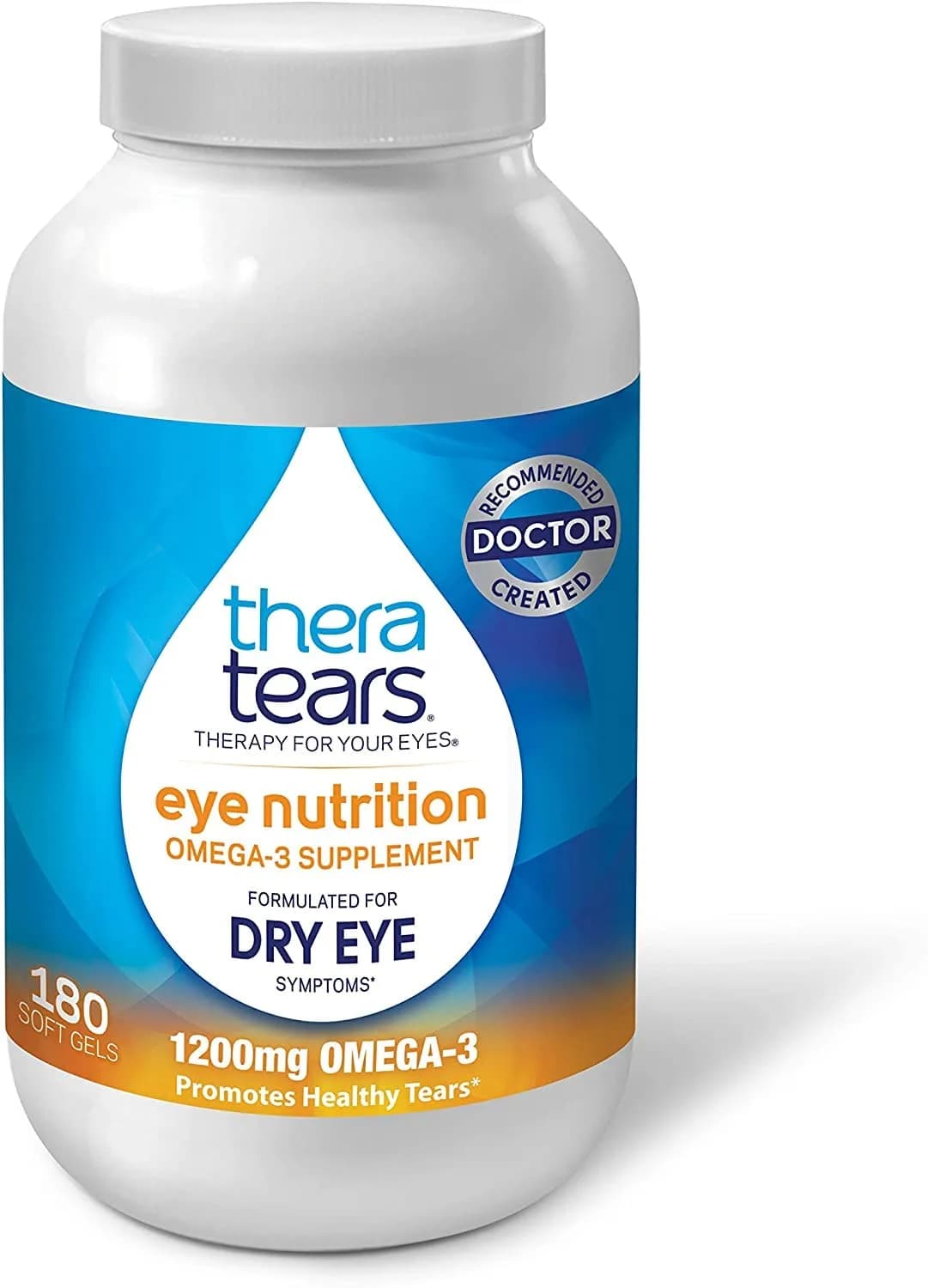 TheraTears Omega-3 Supplement 180 Count & Dry Eye Drops 1 Fl Oz | Eye Nutrition & Relief - view 2