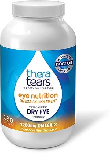 TheraTears Omega-3 Supplement 180 Count & Dry Eye Drops 1 Fl Oz | Eye Nutrition & Relief thumbnail 2